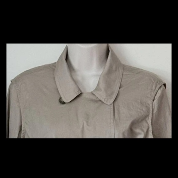 Vintage 2 Piece Women’s Double Breasted Trench Coat XL Tan Beige Belt Pockets - Picture 2 of 14